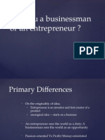 Are You A Businessman or An Entrepreneur ?