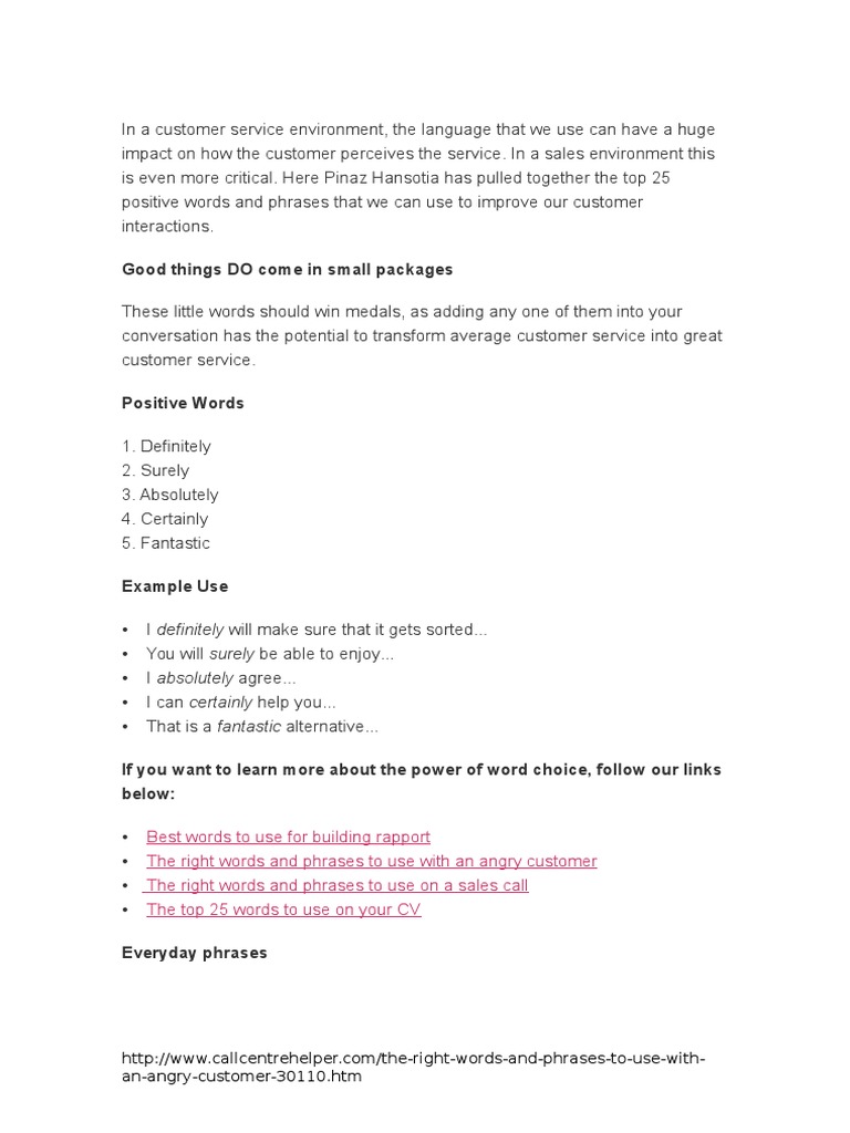 In A Customer Service Environment PDF