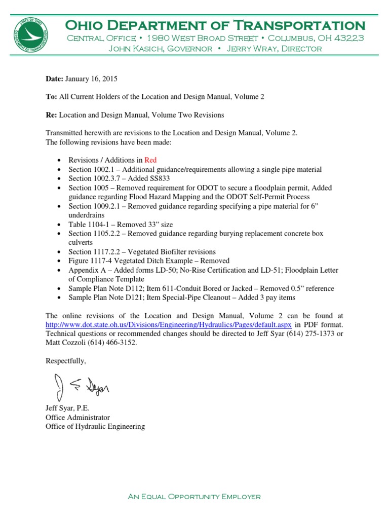 ODOT Location And Design Manual Volume II January 2015 Storm Drain 
