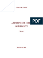 A Magyar Nyelv Szókészlete II. Rész