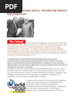Sri Lanka's Foreign Policy Introducing Balance and Proportion