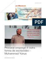 Procurar emprego é outra forma de escravidão - Muhammad Yunus