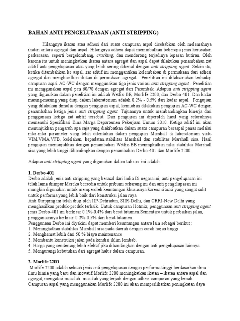 Bahan Anti Pengelupasan | PDF