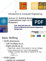 ECE2030 Introduction To Computer Engineering Lecture 13: Building Blocks For Combinational Logic (4) Shifters, Multipliers
