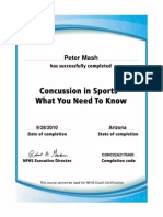 concussion certificate