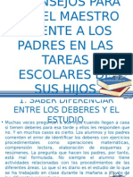 5 Consejos Para Que Los Maestros Orienten a Los Padres de Las Tareas Escolares de Sus Hijos. Omseto2013