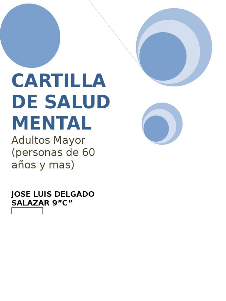 Cuidados de Salud Mental en Adultos Mayores | PDF | Depresión (estado ...