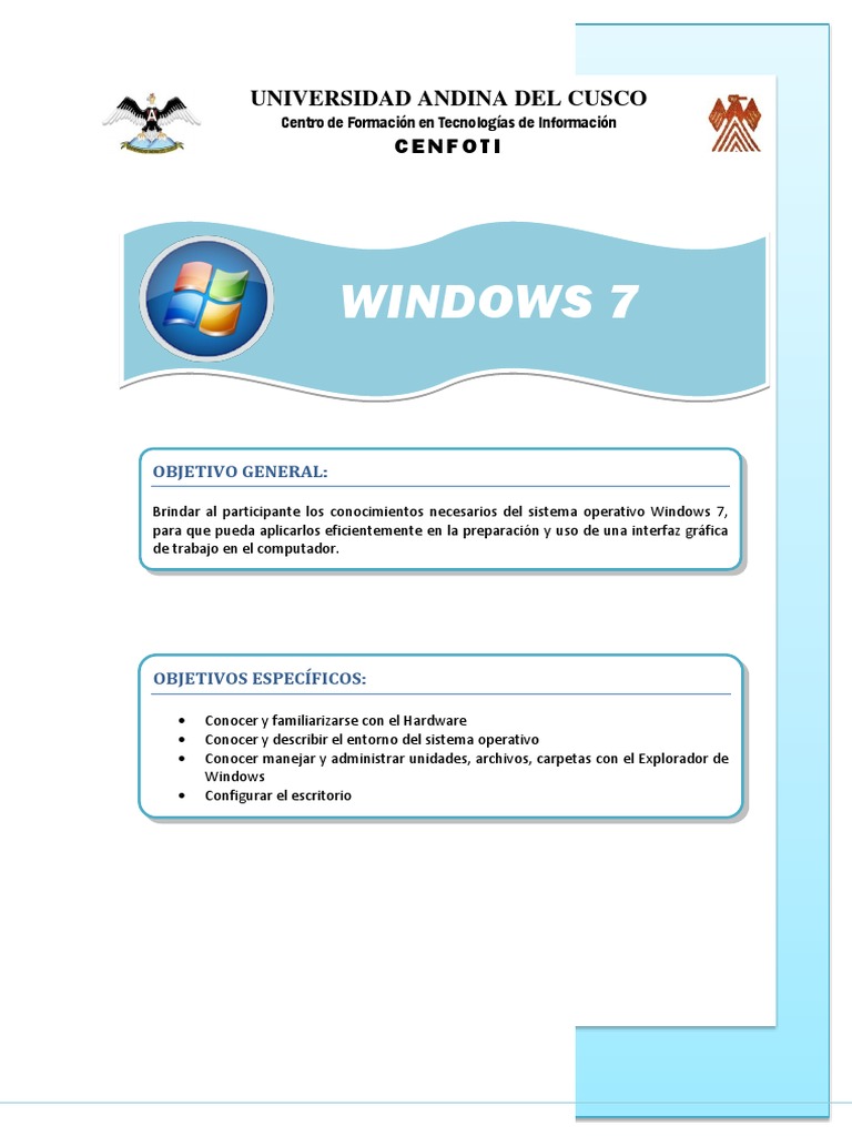 Curso de Introducción a Windows 7 | PDF | Windows 7 | Microsoft Windows