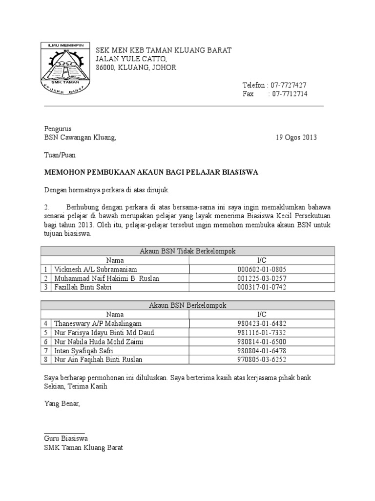 Permohonan Buku Akaun Biasiswa Pdf