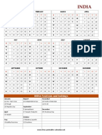 2015 India Holiday Calendar