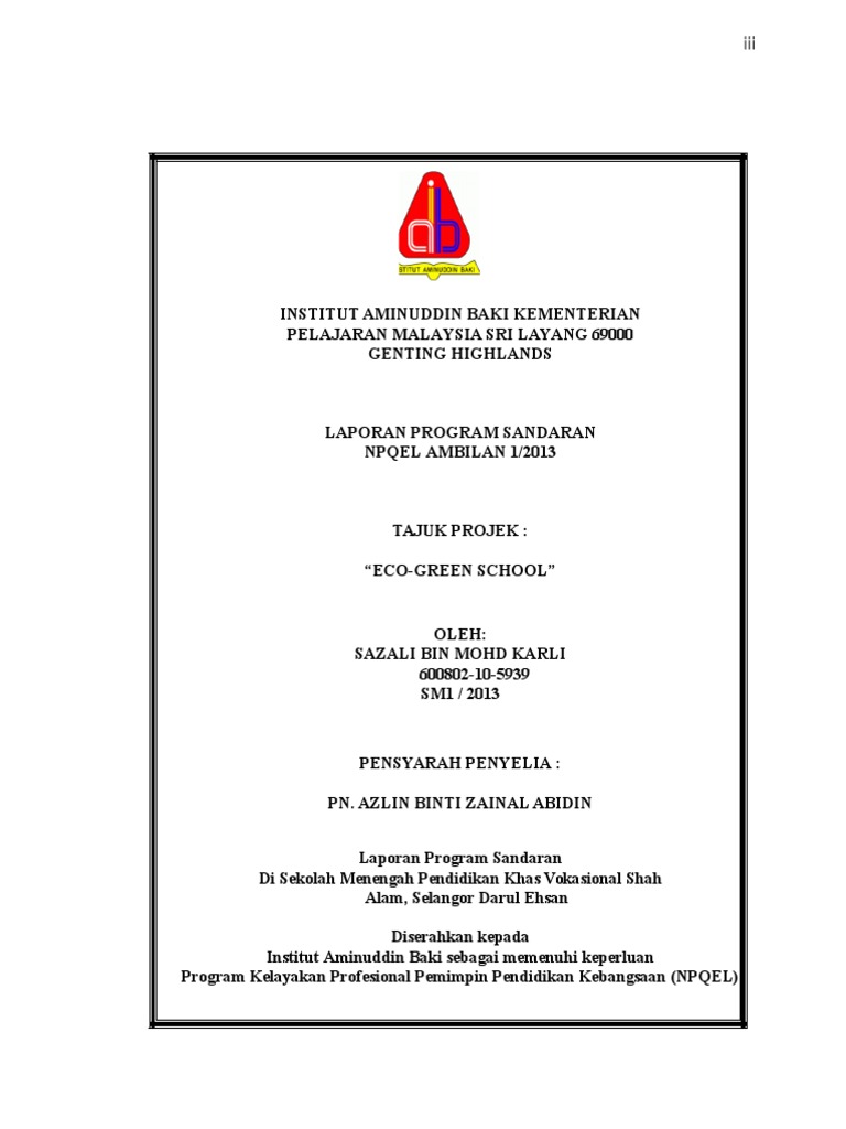 Laporan Sandaran Npqel 1 2013 Salinan 1 Pdf