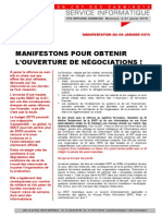 MANIFESTONS POUR OBTENIR  L’OUVERTURE DE NÉGOCIATIONS !