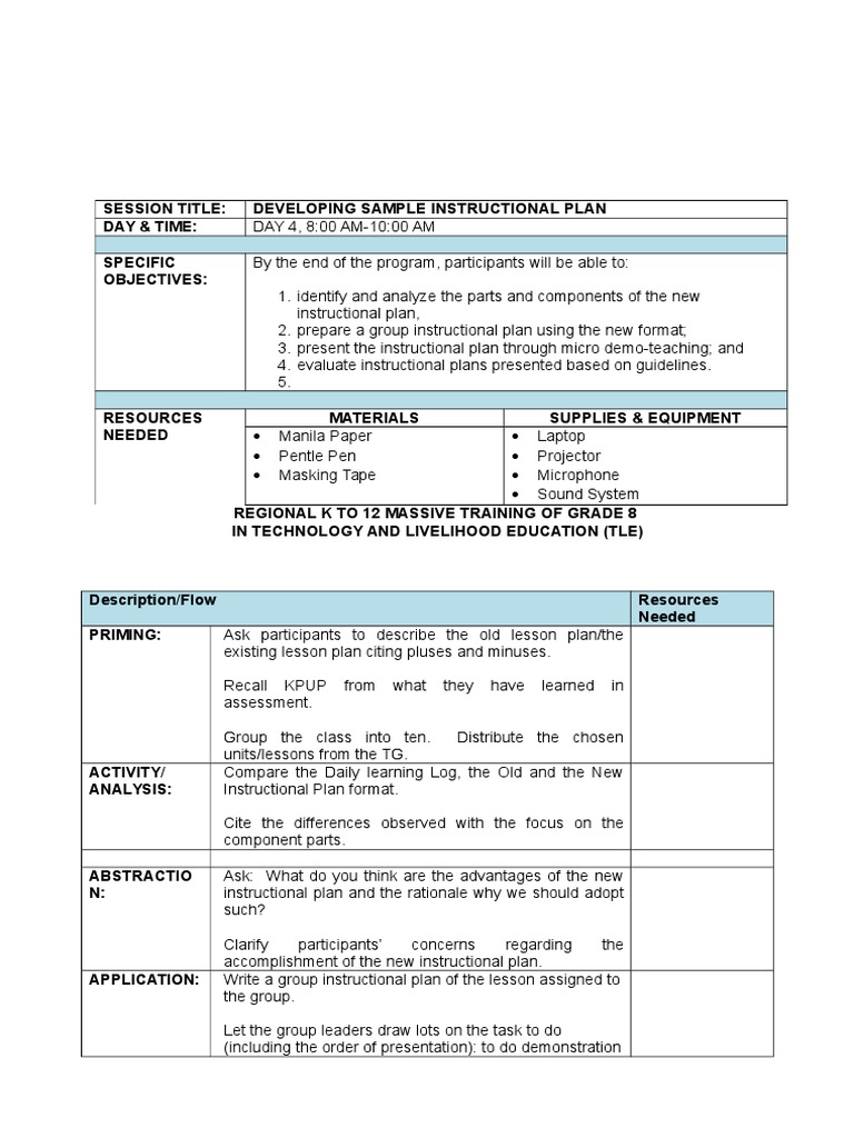 assignment teaching plan