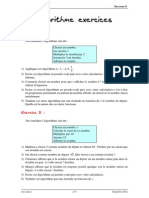 Chapitre 0 Algorithme Exercices PDF
