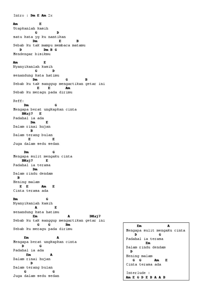 Chord Guitar Ada Cinta Acha Pdf