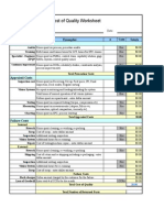 Cost of Quality Worksheet: Classification Examples # Totals Prevention Costs