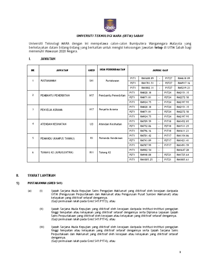 Iklan Jawatan Kosong Uitm Sabah Dis 2009 Pdf