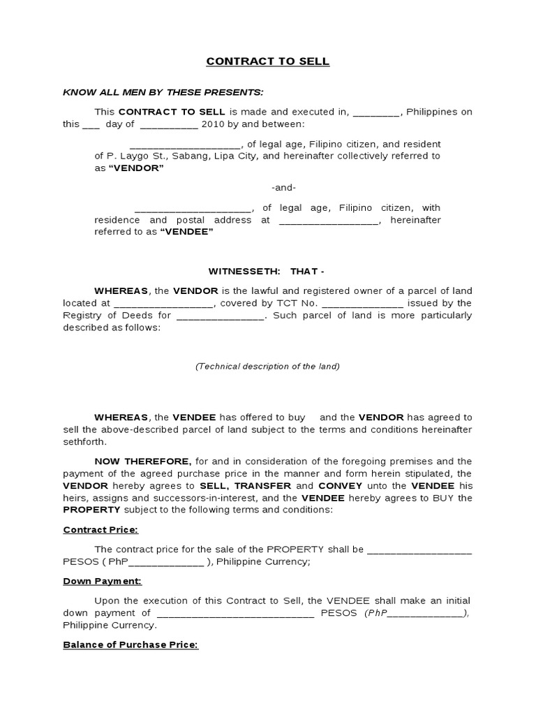 2. Contract to Sell Template | Deed | Notary Public
