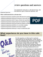 Top 10 Cafe Interview Questions and Answers