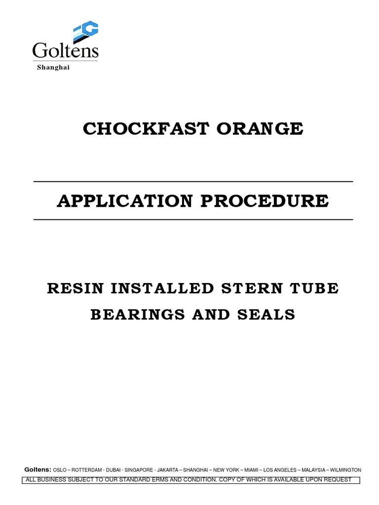 Chockfast-Procedrue For Stern Tube | PDF | Screw | Pump