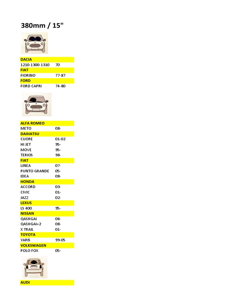 Vehicle Models and Years List | PDF | Computers | Technology & Engineering