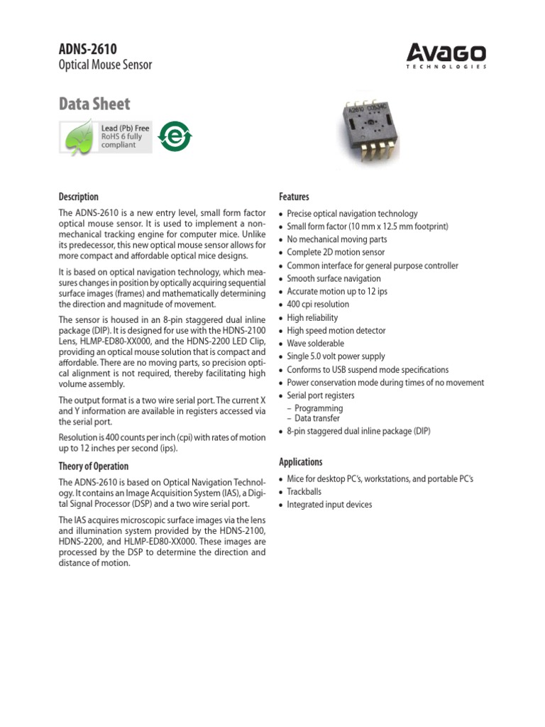 Optical Mouse Sensor Printed Circuit Board Optics Free 30day Trial Scribd