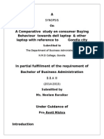 A Comparative Study On Consumer Buying Behaviour Towards Dell Laptop & Other Laptop With Reference To Gondia City