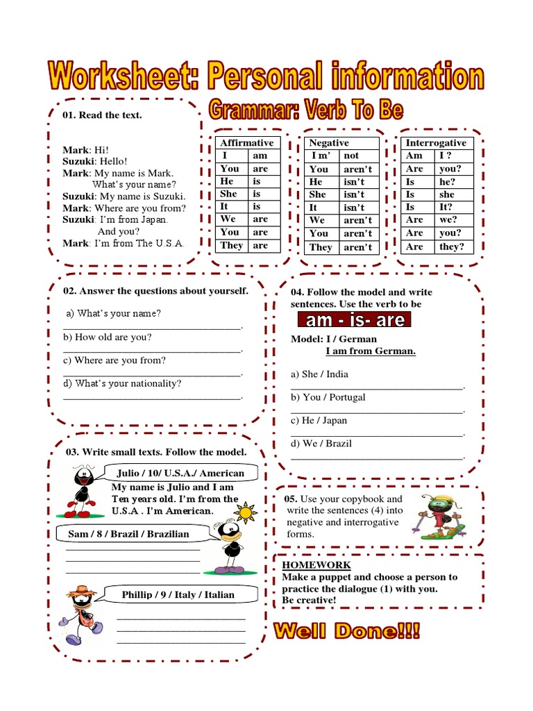 Verb To Be Introduction | PDF
