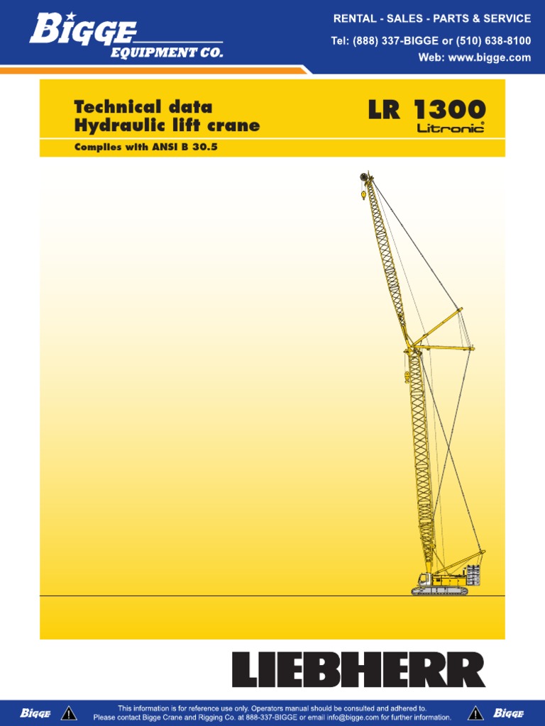 LR1300 (Crane Technical Data) PDF PDF Crane (Machine