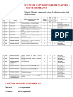 Anunt Admitere Master Sesiune Septembrie 2014 Fpse