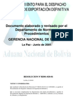 Procedimiento Exportación