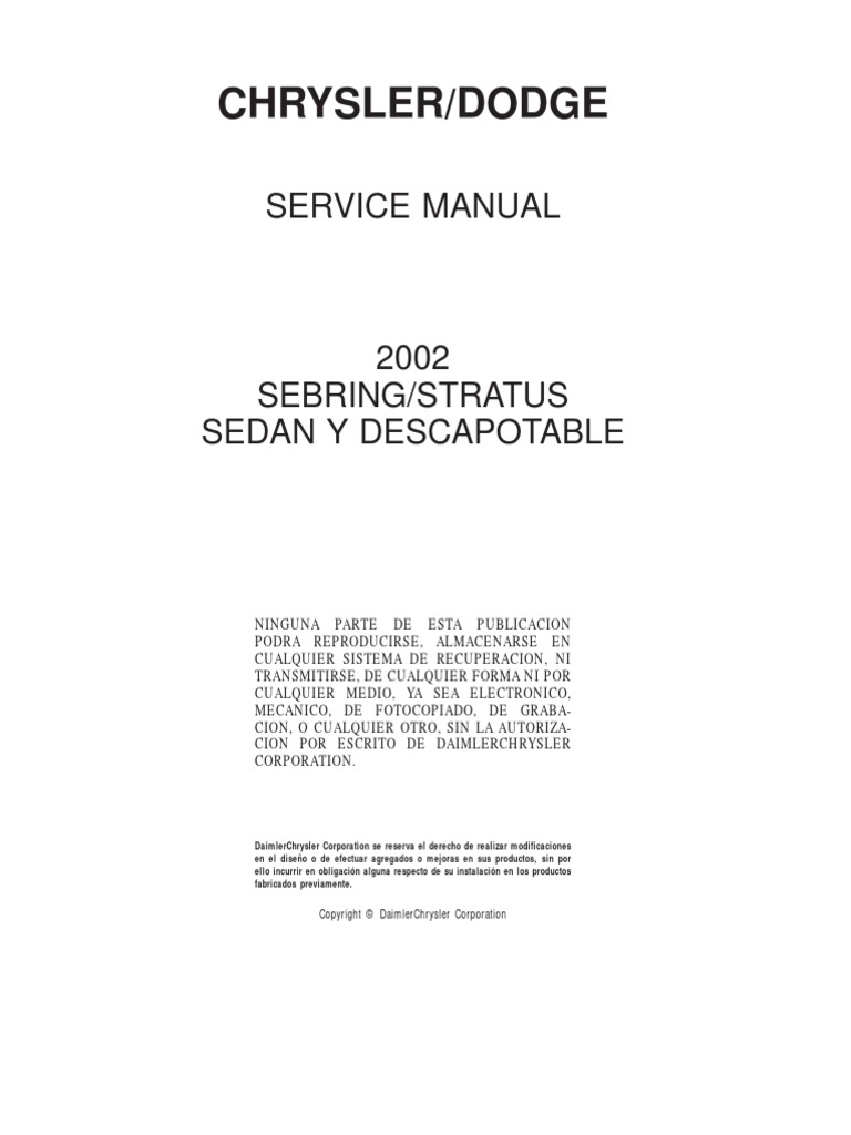 2000 DODGE STRATUS REPAIR MANUAL PDF intelligence overview