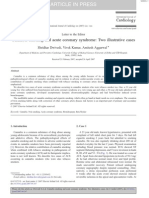 Letter To The Editor Cannabis Smoking and Acute Coronary Syndrome - Two Illustrative Cases