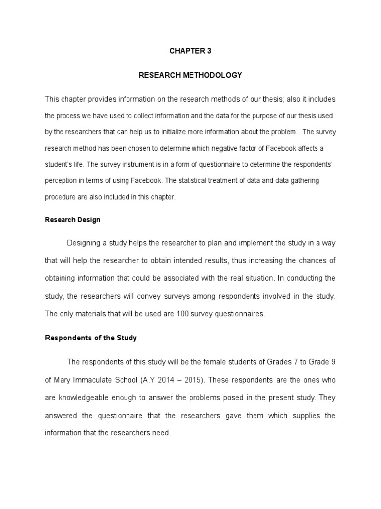 chapter 3 quantitative research format