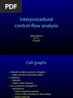 Interprocedural Control-Flow Analysis: Nate Nystrom CS 711 6 Sep 05