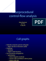Interprocedural Control-Flow Analysis: Nate Nystrom CS 711 6 Sep 05