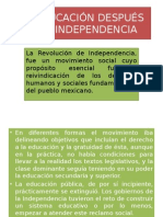 La Educación Después de La Independencia