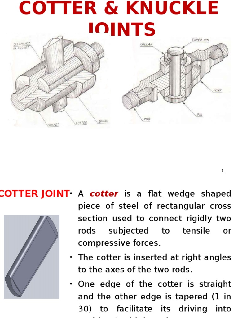Cotter & Knuckle Joints PDF Stress (Mechanics) Screw