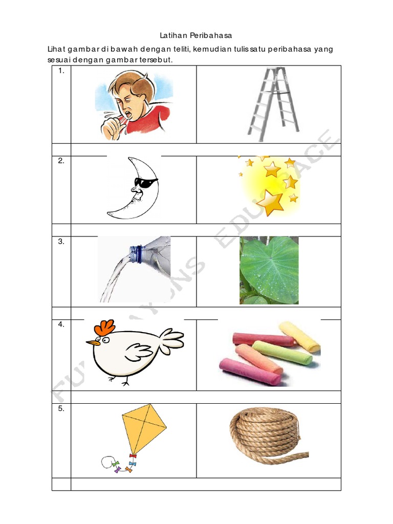 Latihan Peribahasa (Soalan Bergambar) - 2