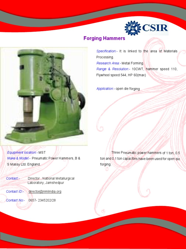 Hammers Specification PDF