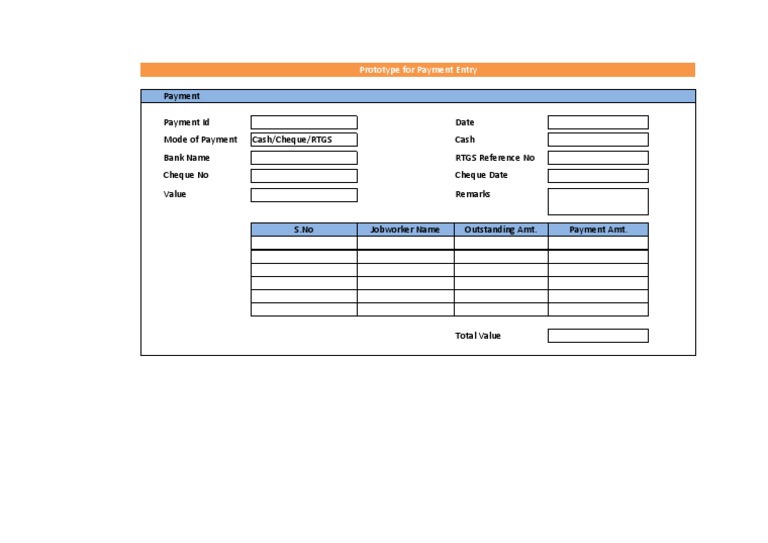 Payment Entry Prototype Details | PDF