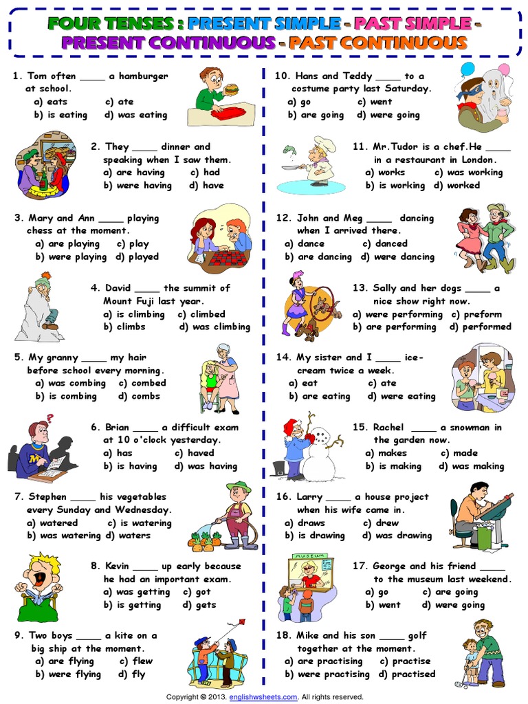 four-tenses-present-simple-past-simple-present-continuous-past-continuous-worksheet