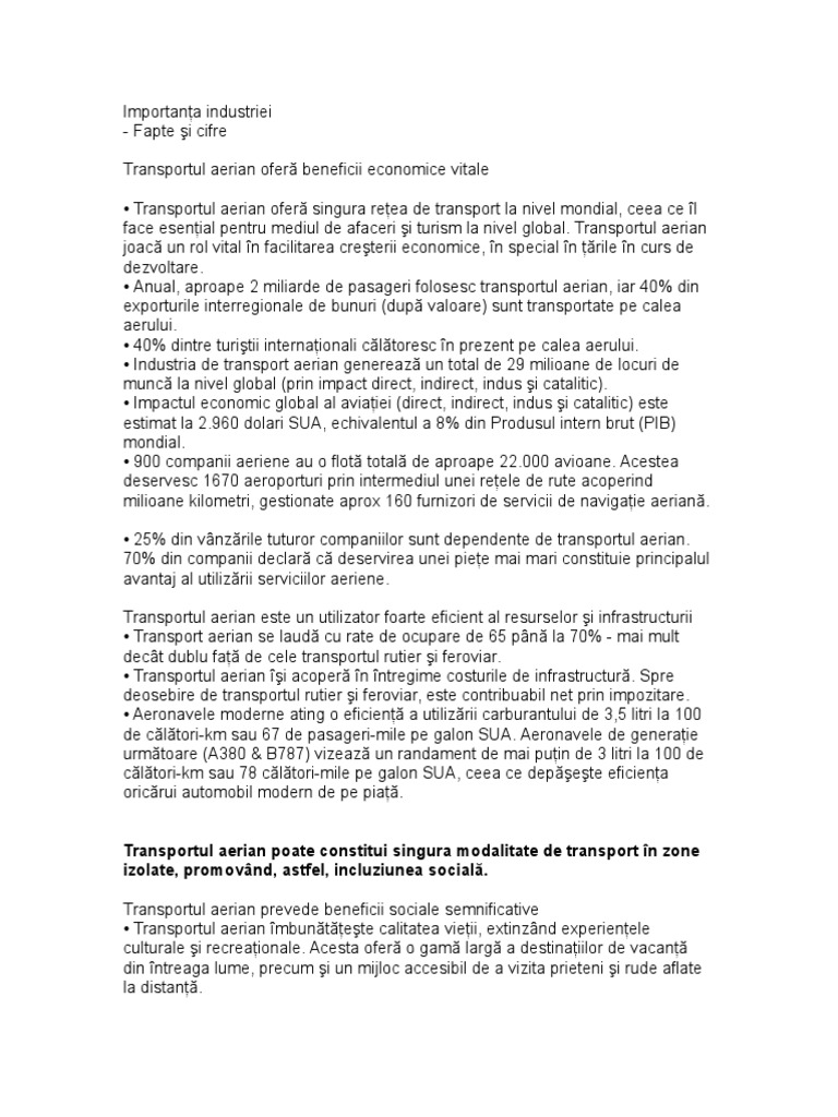 Economic Benefits Air Transport | PDF