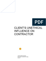 Client's Unethical Influence on Contractor