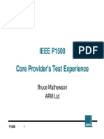 IEEE P1500 Core Provider's Test Experience: Bruce Mathewson Arm LTD