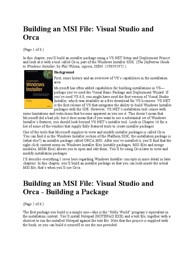 Build MSI with Visual Studio & Orca | PDF | Database Index ...