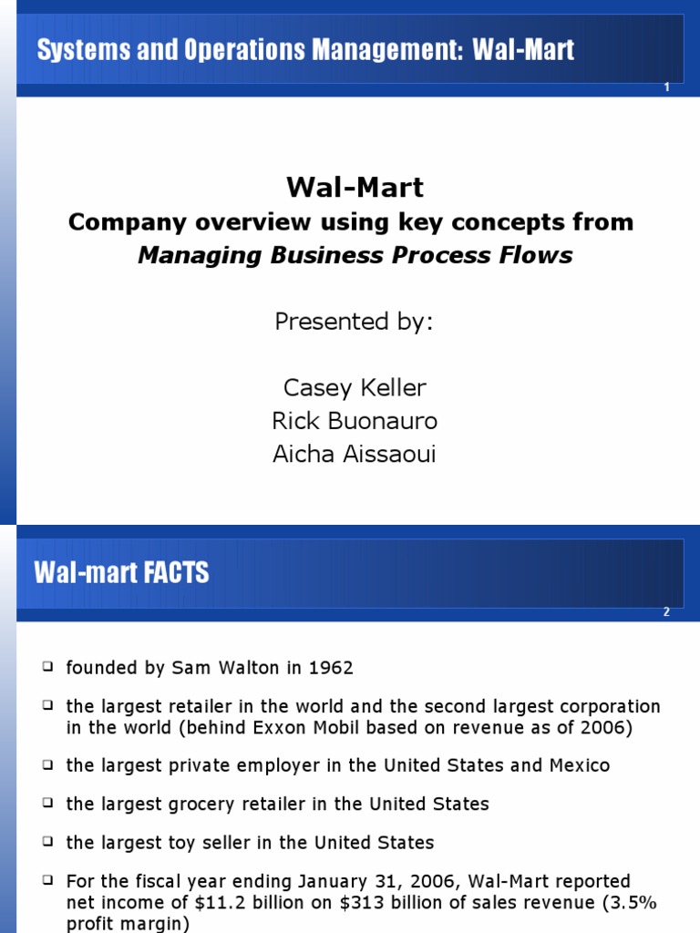 Systems and Operations Management: Wal-Mart | PDF | Radio Frequency ...