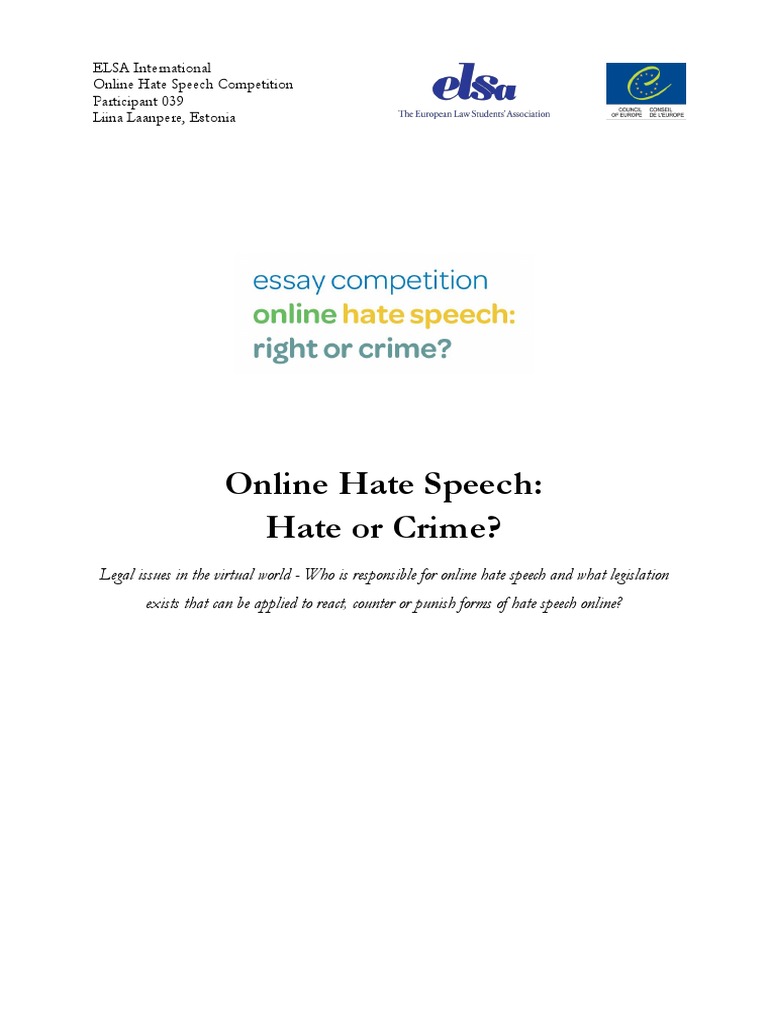Online Hate Speech: Legal Challenges | PDF | Hate Speech | Hatred