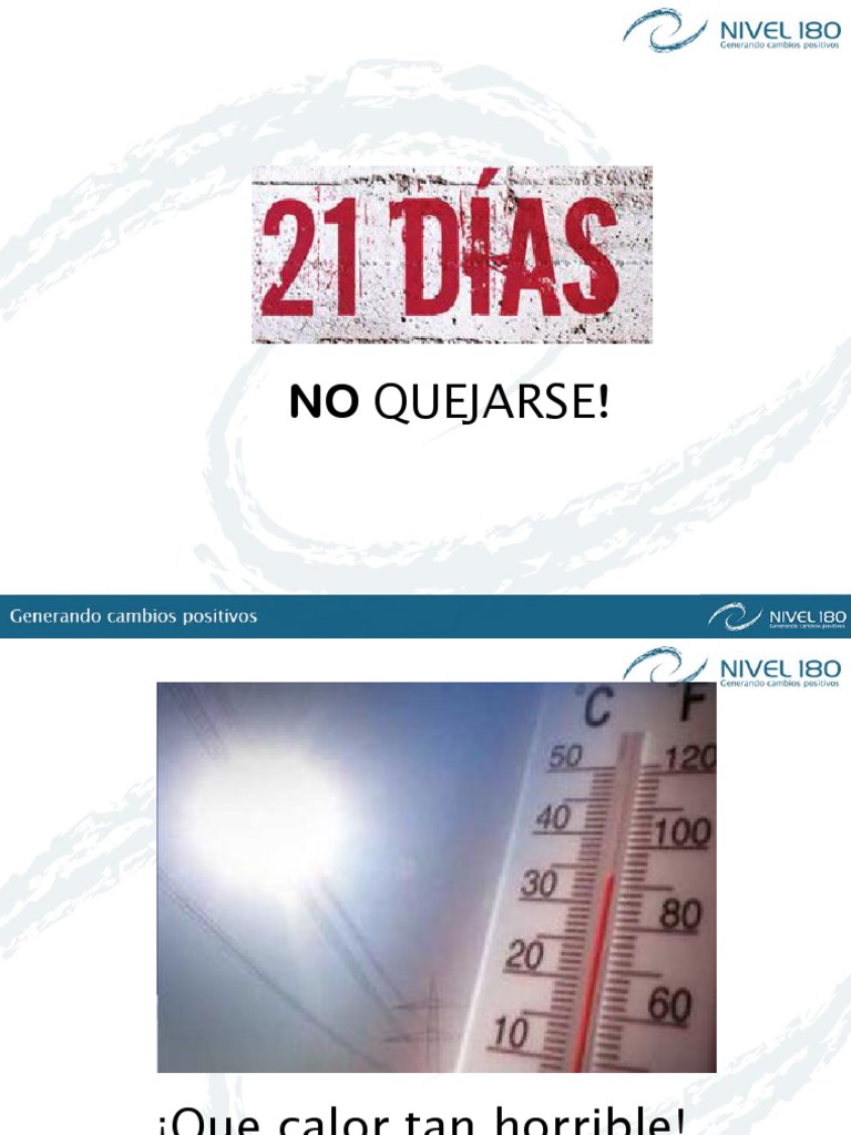 21 Dias Sin Quejas NIVEL 180 | PDF | Relaciones personales, crianza y ...