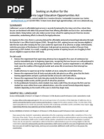 CA Legal Apprentice Bill Summary and Sample Language
